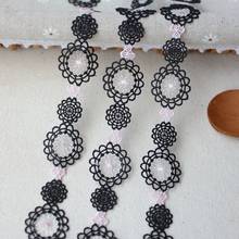 2 Meters 2.5cm wide High Quality Colorful Water Soluble Flower Lace Trim Sewing Crafts Women Cloth Dress Accessories DIY 2024 - купить недорого