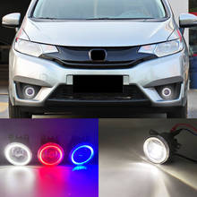 2 Functions Auto LED DRL Daytime Running Light For Honda Jazz Fit 2014 2015 2016 2017 Car Angel Eyes Fog Lamp Foglight 2024 - buy cheap