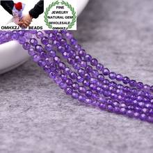 OMHXZJ Wholesale ZB285 2 3 4mm DIY Bracelet Necklace Jewelry Accessories Components Natural Stone Fine Amethyst Faceted Beads 2024 - buy cheap