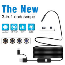 Водонепроницаемый эндоскоп с объективом 5,5 мм, 1 м, 2 м, 3,5 м, 5 м, гибкий провод, USB, камера наблюдения 2024 - купить недорого