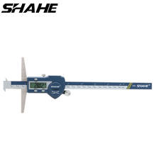 Shahe-Pinzas digitales de acero inoxidable, herramientas de medición de 0-200mm, doble gancho, calibrador de profundidad, micrómetro 2024 - compra barato