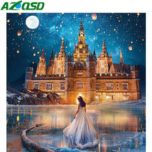 AZQSD-pintura de diamante artesanal, imagen de Castillo de diamantes de imitación, bordado de diamantes, paisaje, mosaico, artesanía, decoración del hogar 2024 - compra barato