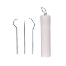 3pcs/set 304 Aluminum Alloy Metal Teeth Cleaning Tool Portable Toothpick Storage Tube Set With Toothpick Holder For Oral Care 2024 - buy cheap