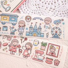 Pegatinas decorativas para álbum de recortes, cinta Washi, papelería, manualidades, Kawaii, diario de viaje, suministros escolares coreanos 2024 - compra barato
