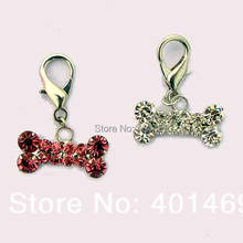 Rhinestone dog bone charms pets collar ornament pendant jewelry accessories 120pcs lot new Colors optional 2024 - buy cheap