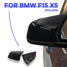 High quality 2pcs car Rearview Mirror cover Caps Replacement Glossy Black M style  For  BMW F15 X5 2014-2018 2024 - buy cheap