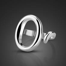 Anel 100% prata esterlina 925, anel em prata esterlina para mulher, design minimalista, tamanho ajustável, presente 2024 - compre barato