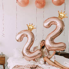 Balão digital de alumínio de hélio, com coroa de 32 polegadas, para festa de aniversário, decoração de aniversário de crianças, brinquedo para festas de fim de ano, 1 conjunto 2024 - compre barato