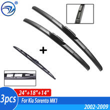 Wiper Front + Rear Wiper Blades Set Kit For Kia Sorento MK1 2002 03 04 05 06-2009 Windshield Windscreen Rear Window 24"+18"+14" 2024 - buy cheap