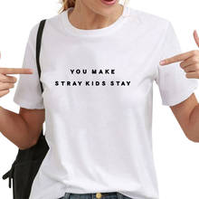 Make Stray Kids Stay Funny футболка женский топ Женская футболка в стиле Харадзюку с коротким рукавом Camisetas Mujer Повседневная футболка женская футболка 2024 - купить недорого