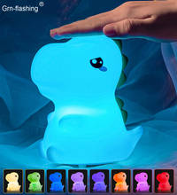 Silicone dos desenhos animados led luzes da noite usb recarga lâmpada da noite para o presente do bebê cor rgb crianças presente de aniversário natal decoração casa 2024 - compre barato