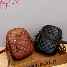 Gusure Vintage Soft PU Leather Shoulder Bags for Women Diamond Pattern Handbag Female Crossbody Bags Lady Small Phone Purse 2024 - buy cheap