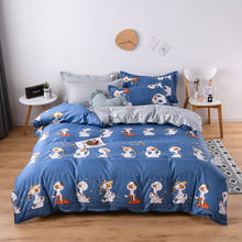 Quality Sheet,Pillowcase & Duvet Cover Sets Egyptian Cotton Bedding Set Twin Size Blue Bedset Cartoon Duck Duvet Bedding Set 08A 2024 - buy cheap