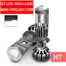 2x h4 h7 g7 led lente de mini projetor, farol de carro de motocicleta, feixe de linha de corte transparente super turbo ventilador 12v 5500k 55w 8000lm 2024 - compre barato