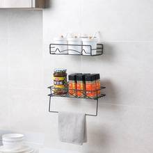 Wrought Iron Kitchen Wall Hanging Spice Rack Household Rag Drain Rack Puch Free Seasoning Storage Racks 2024 - buy cheap