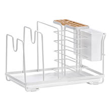 Utensílio de cozinha titular multifuncional pote capa rack faca organizador pratos secagem rack sobre pia escorredor kitstorage rack 2024 - compre barato