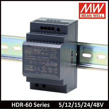 Poço médio HDR-60 séries 85-264vac para dc 5 12 15 24 48v meanwell única saída din trilho fonte de alimentação HDR-60-5 HDR-60-24 HDR-60-12 2024 - compre barato