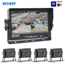 DIYKIT-Monitor HD para coche, cámara de visión trasera AHD de 7 ", 4 Split, QUAD, IPS, 2000000 píxeles, impermeable, con tarjeta SD, grabación de vídeo 2024 - compra barato