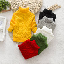DIIMUU-suéter de cuello alto para niño y niña, jersey de cuello alto, Tops de moda para bebé, suéteres, suéter cálido para niño y niña 2024 - compra barato