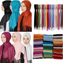 women hijab scarf thin shawls wraps lady solid female hijab stoles long cashmere pashmina foulard head scarves turban abaya 2024 - buy cheap