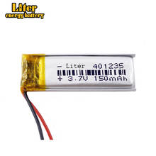 Bateria recarregável do íon do li-po li do polímero do lítio de 3.7v 150mah 401235 para bluetooth móvel de mp3 mp4 mp5 gps 2024 - compre barato