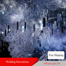 100Pcs/lot PVC Wedding Party Decoration Mirror Reflective Charms Rectangular Sequins Stage Background Pendant Hanging Ornaments 2024 - купить недорого