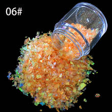 Irregular 10ml/bottle Nail Art Acrylic Glitter Shinny Mixture Ice Mylar Orange Shell Paper Glitter power SG-06 2024 - buy cheap