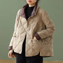 Sedumo casaco inverno vintage de pato plus size, jaqueta feminina cano curto outono diamante, parcas casuais ed1433 2024 - compre barato