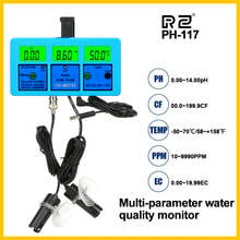 RZ 5 в 1 многопараметрический PH EC измеритель температуры аквариумный тестер ЖК-дисплей устройство для анализа качества воды PH монитор 2024 - купить недорого