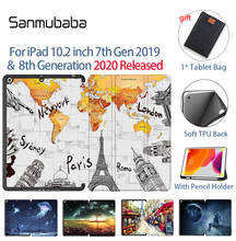 Sanmubaba Case For iPad 10.2 7th 8th Generation Tablet 2020 Soft TPU+PU Leather Folio Flip Stand Funda coque With Pencil Holder 2024 - buy cheap