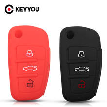 Силиконовый чехол для ключей от машины KEYYOU, защитная пленка для Audi Sline A3 A5 Q3 Q5 A6 C5 C6 A4 B6 B7 B8 TT 80 S6, защита для автомобильных ключей 2024 - купить недорого