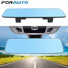 Espelho retrovisor interno para carro, anti-reflexo, grande angular, azul, sem moldura, lente de micro curvatura, vidro hd 2.5d 2024 - compre barato