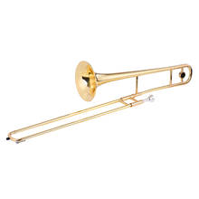 Латунный золотой лаковый тромбон ammoon Alto Bb Tone B, плоский ветровой инструмент с мундштуком, чистящая палочка, чехол 2024 - купить недорого