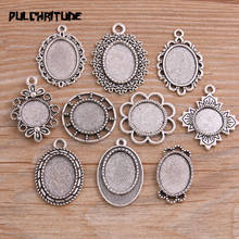  10pcs Mix Size 10 Different Styles Antique Silver color Metal Alloy Round Oval Cabochon Pendant Setting Jewelry Findings 2024 - купить недорого