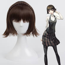 Persona 5 Makoto Niijima-pelo sintético resistente al calor, accesorio de Cosplay, fiesta de Halloween, gorra de peluca gratis 2024 - compra barato