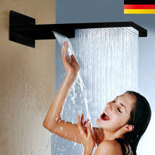 Thermostatic Shower Faucet Matte Black Wall Mount Bathroom Faucet Set Rainfall Square Big Shower Head  Bath Mixer Tap Chrome 2024 - buy cheap