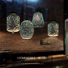 Современный 3D красочный скандинавский звездное небо подвесной стеклянный абажур подвесной светильник E27 LED для кухни ресторана гостиной 2024 - купить недорого