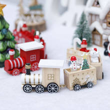Рождественский деревянный поезд LuanQI, Санта-Клаус, подарки игрушки, поделки, рождественские украшения для домашнего стола, Рождественское украшение, подарки, рождественский подарок, 2022 2024 - купить недорого