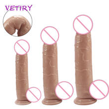 Реалистичный фаллоимитатор VETIRY, мягкий жидкий силиконовый большой пенис с присоской, секс-игрушки для женщин, женская мастурбация 2024 - купить недорого