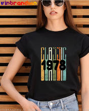 43th Birthday Tshirt Women T-shirt Retro Classic 43th Birthday Gift Vintage 1978 Graphic Tee Shirt For Female mother's Day Gift 2024 - buy cheap
