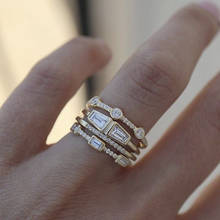 Anéis geométricos boêmios de prata, anéis da moda geométricos 4 para mulheres, com revestimento de cor dourada, acessórios de anéis, joias para noivado 2024 - compre barato