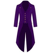 Men Coats Solid Color Retro Gothic Button Tailcoat Party Halloween Costume Men Clothing мужская одежда 2021 2024 - buy cheap