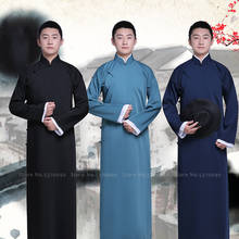 Men Crosstalk Traditional Chinese Tang Suit Dynasty Clothing Hanfu Long Dress Comic Actor Stage Robes Cheongsam Cosplay Costumes 2024 - buy cheap