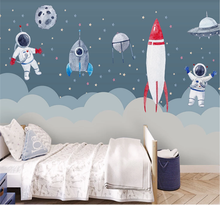 Papel de parede 3d/5d/8d para crianças, mural minimalista nórdico pintado à mão espaço para quarto infantil 2024 - compre barato