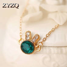 ZYZQ Lovely Animal Chain Bracelets Romantic Sweet Bunny Rabbit Shaped Bracelets With Green Stone Jewel Cute Gift For Girlfriend 2024 - buy cheap