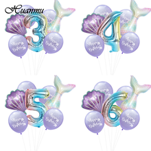 7pcs Mermaid Party Balloons 32inch Number Foil Balloon Kids Birthday Party Decorations Baby Shower Decor Helium Globos Gradient 2024 - buy cheap