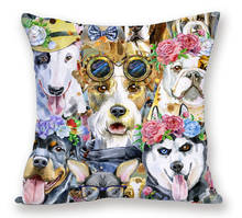 Pug colorido cão chihuahua fronha decoração bull terrier pintura sofá capa de almofada 45x45cm decorativa fronha 2024 - compre barato