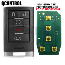 Qcontrol 5 botão 315 mhz/433mhz cartão inteligente chave remota inteligente para cadillac srx, xts, ats 2010 2011 2012 2015 nbg009768t 2024 - compre barato