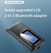 Usb bluetooth 5.0 receptor transmissor de áudio display lcd 3.5mm aux adaptador sem fio estéreo dongle para pc tv fones de ouvido do carro 2024 - compre barato