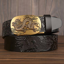 Automatic Buckle Dragon pattern Belt Designer Belts High Quality Male Genuine Leather Strap Luxury Fashion Cowskin Men Belt male 2024 - buy cheap